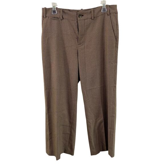 Lauren Ralph Lauren Brown Houndstooth Sanderson Ankle Cropped Trouser Sz 8 - Picture 1 of 11